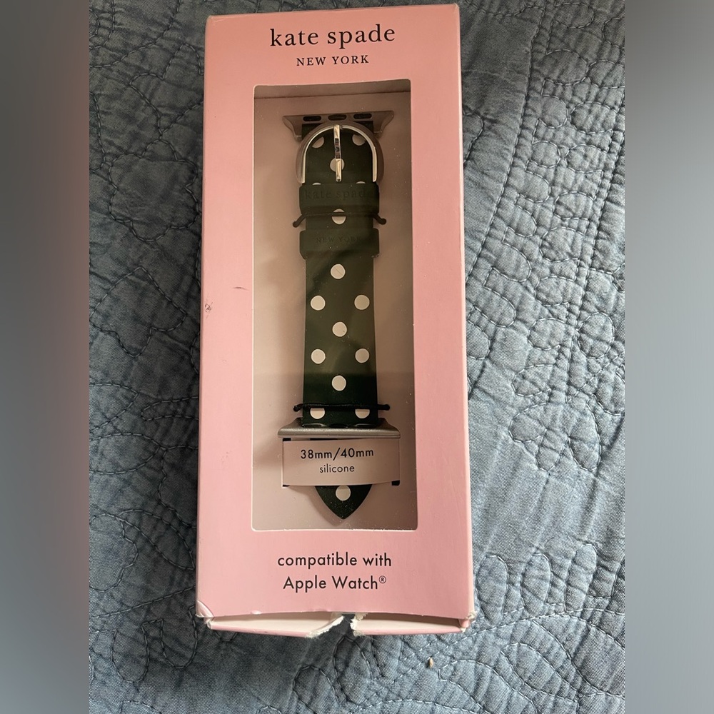 kate spade Apple Watch band. 38mm/40mm black and white polka dots NIB